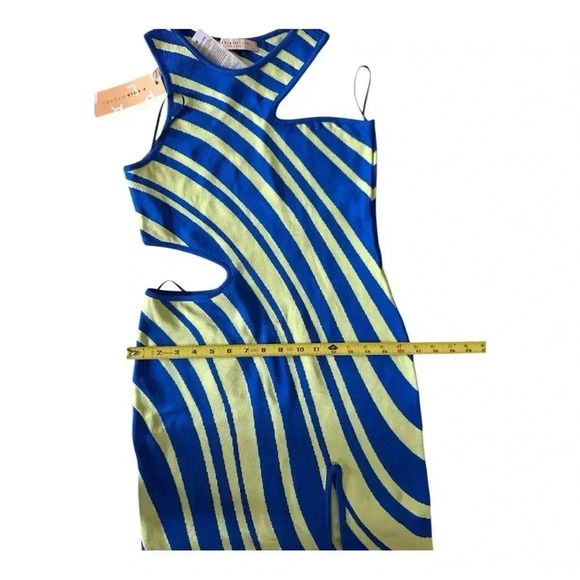 PAOLA BERNARDI Stela Striped Sleeveless Midi Cutout Dress Sz L NWT - Picture 6 of 8